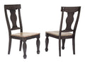 Charcoal Oak Wood Dining Side Chairs, Set of 2 D732717