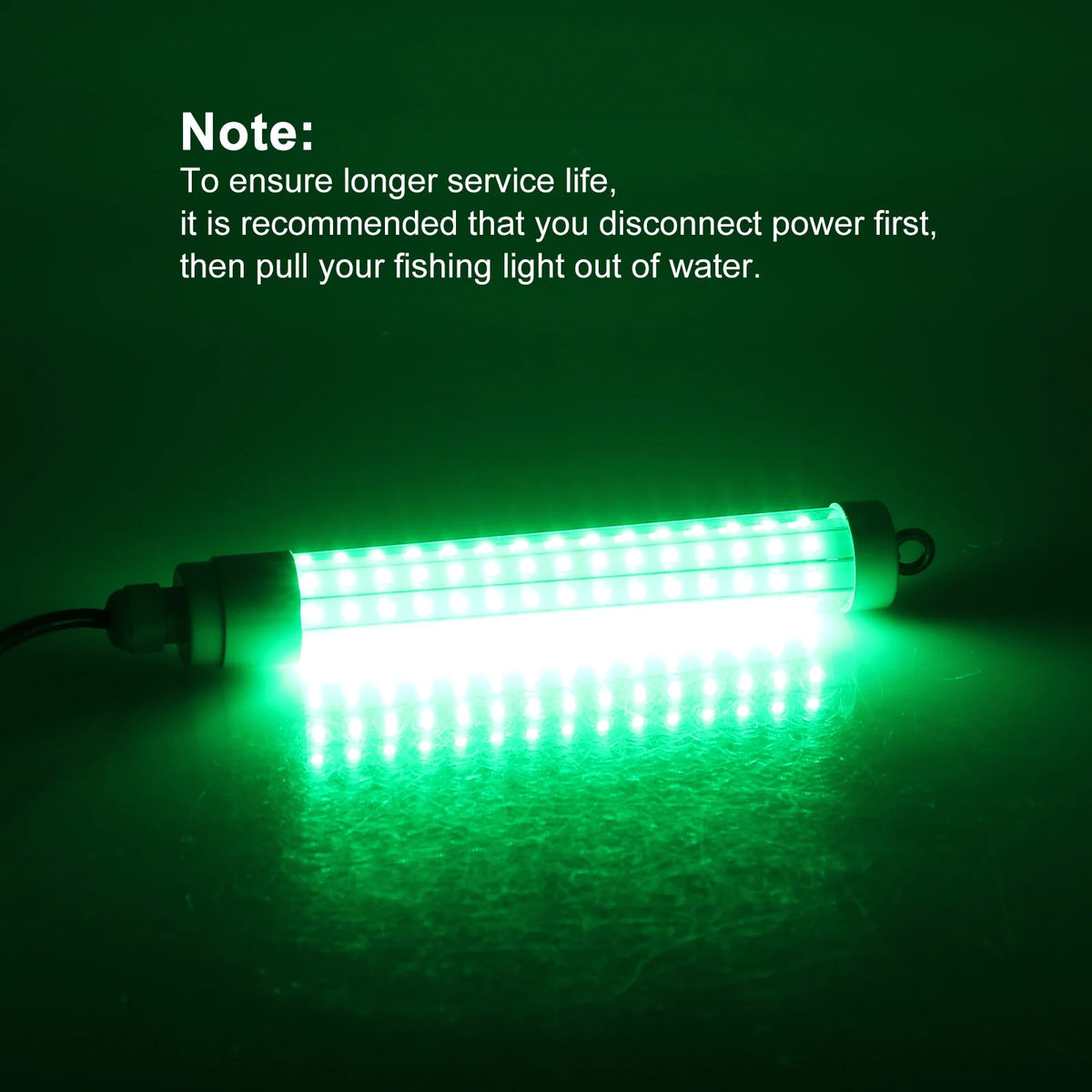 2Pcs Underwater Night Fishing Light, 12V 10.5W 120LED 1000 Lumen Green Submersible Fishing Light P2397