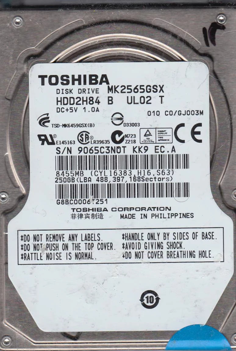 250GB SATA 2.5 Hard Drive D310901
