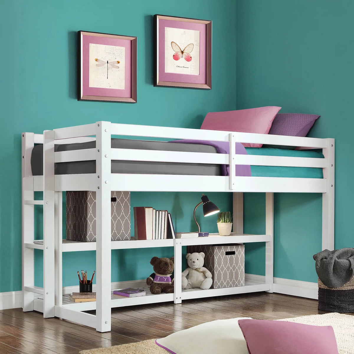 Black Twin Loft Storage Bed E149145
