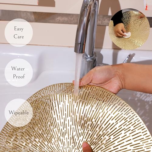 Round Gold Vinyl Placemats Set of 12 U2107