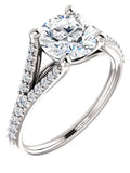 14k White Gold Diamond Halo Engagement Ring H50975