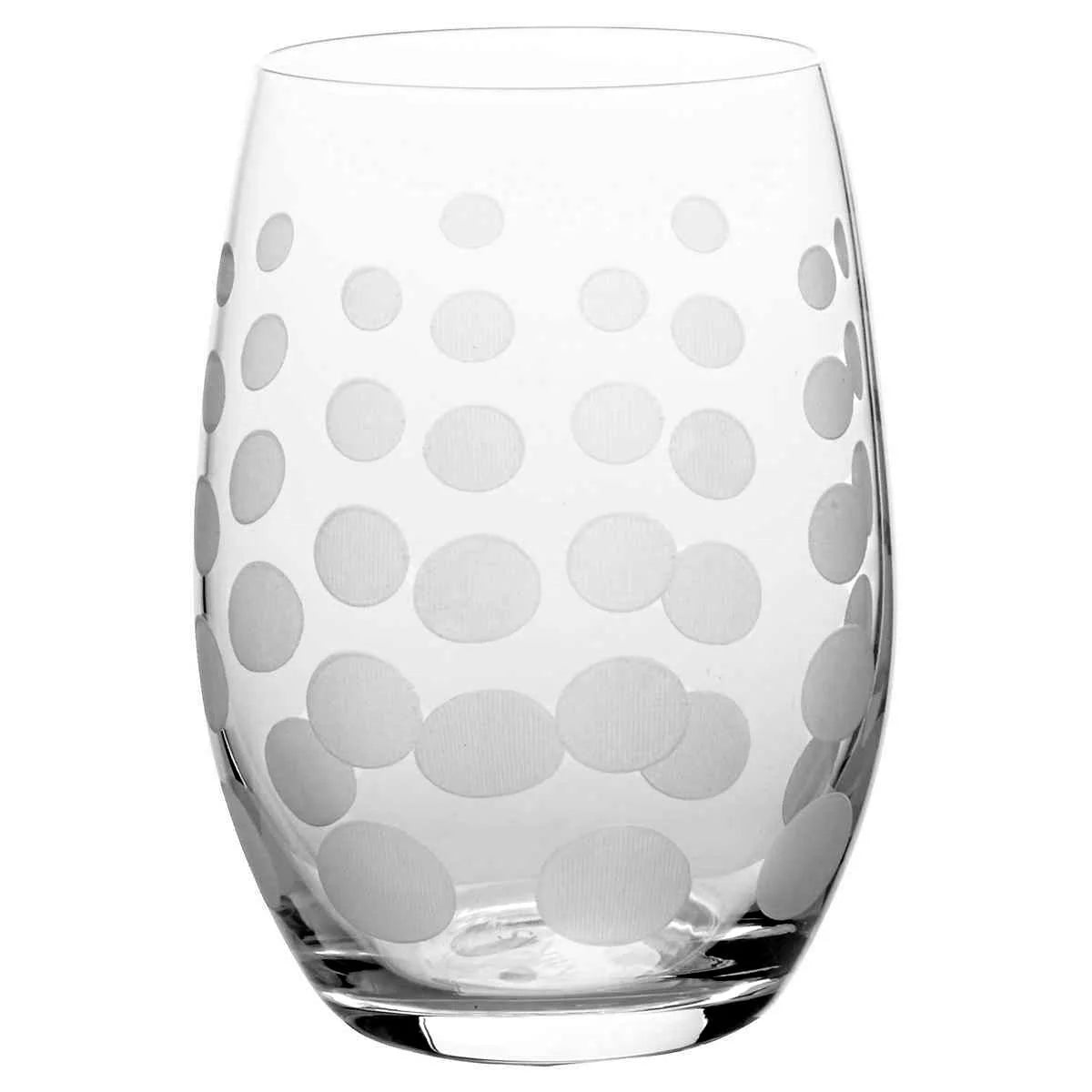 Stemless Etched Wine Glasses M6825