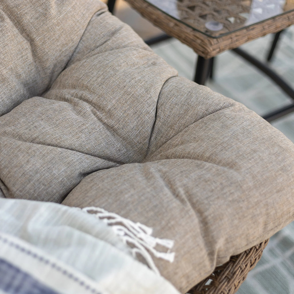 Outdoor Patio Papasan Chair Set with End Table C476017