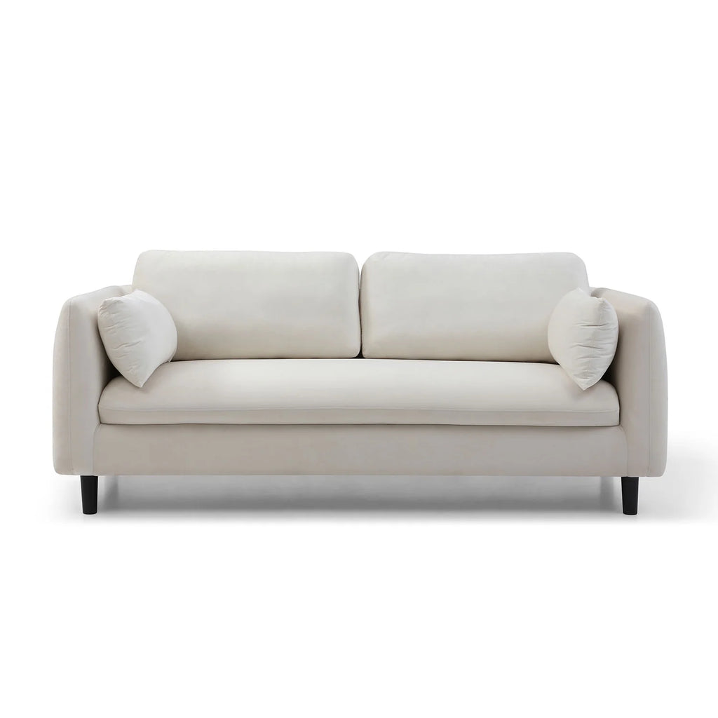 Beige 2-Seat Upholstered Loveseat Sofa Q82154