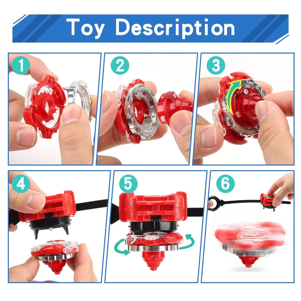 Bey Battling Top Burst Gyro Toy Set, 12 Spinning Tops 3 Launchers 1 Grip R559475