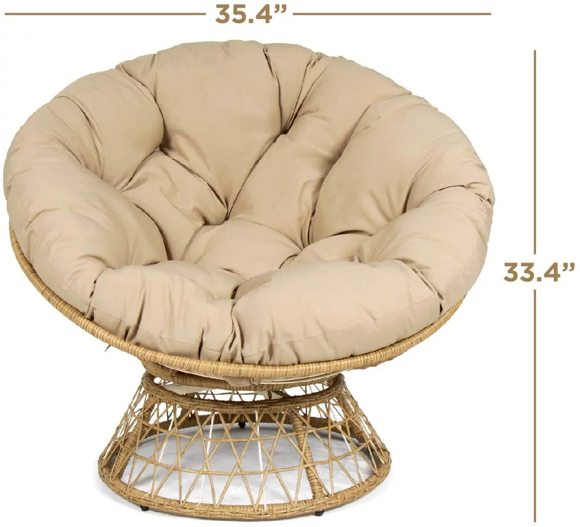 Tan Wood Swivel Chair C179485
