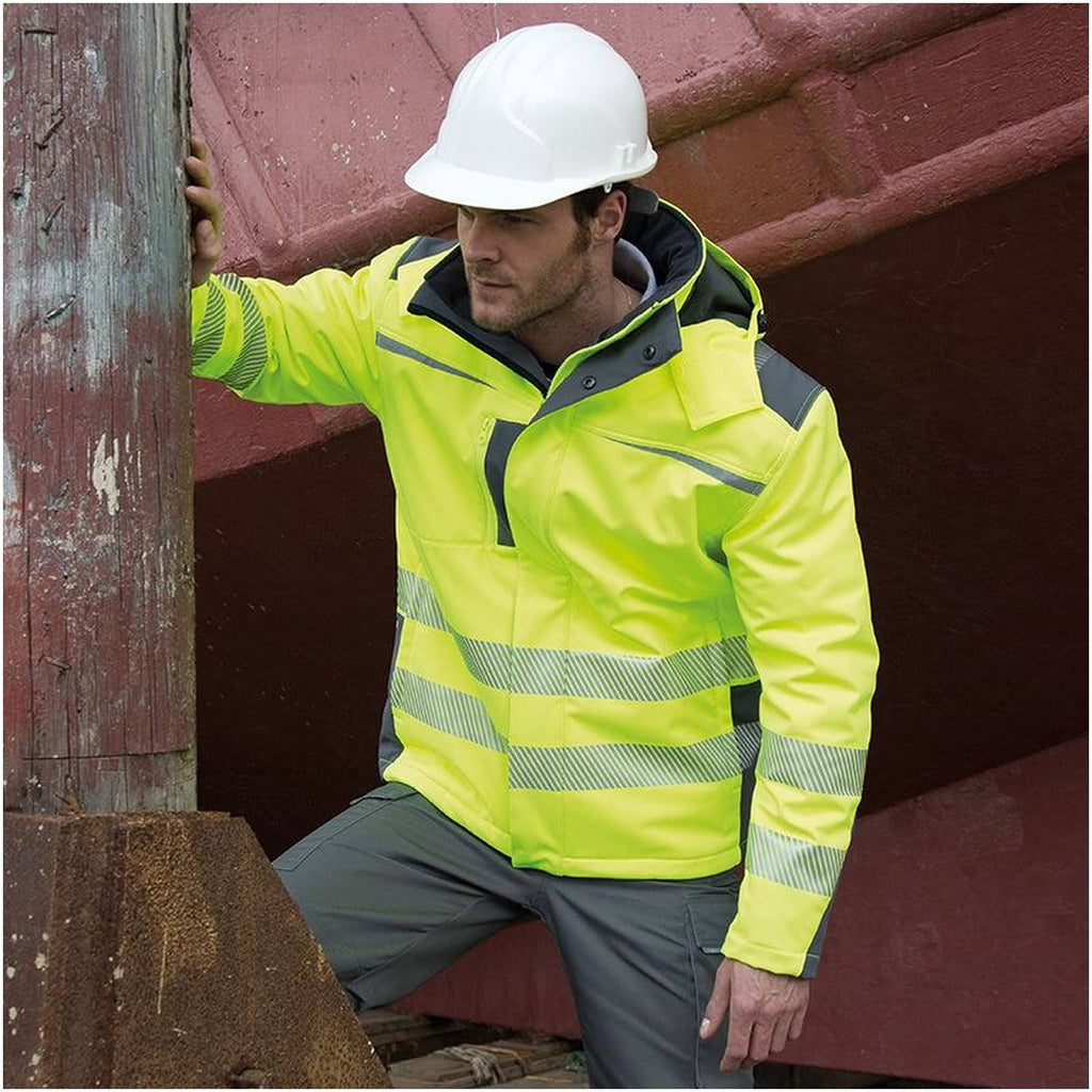 Yellow Hi-Visibility Softshell Work Coat U4299