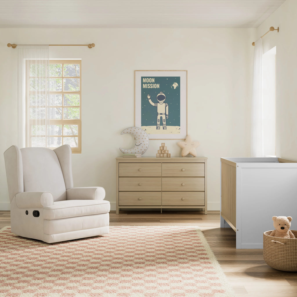 White 6 Drawer Double Dresser U89497