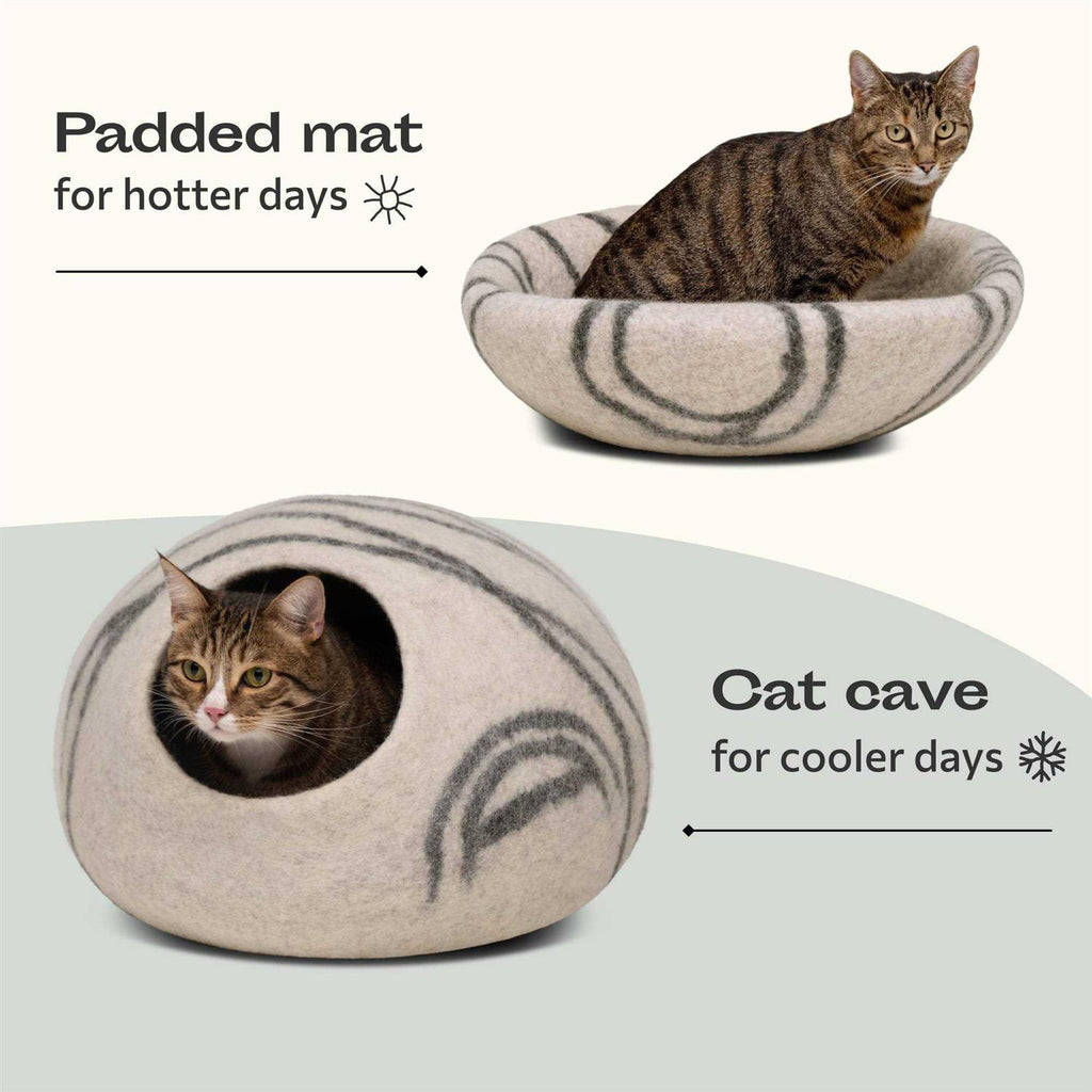 Felt Cat Bed Cave 100% Merino Wool X51803