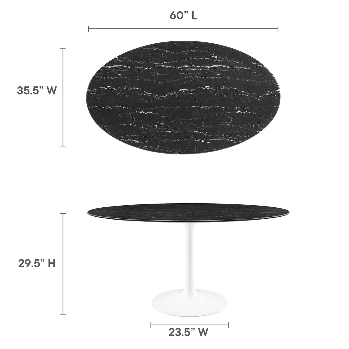 60" Oval Artificial Marble Dining Table O4612