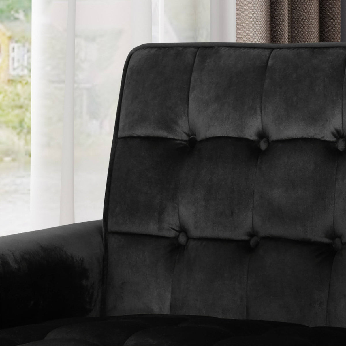 Emerald Velvet Button-Tufted Armchair L4792
