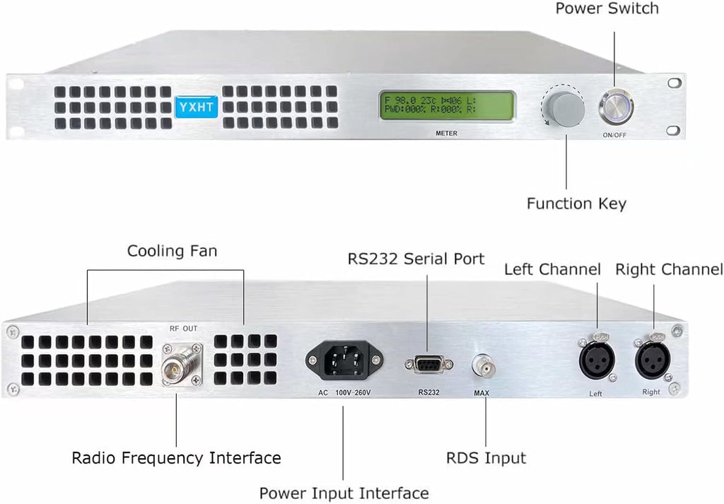100W FM Broadcast Transmitter with Antenna Cable X40077