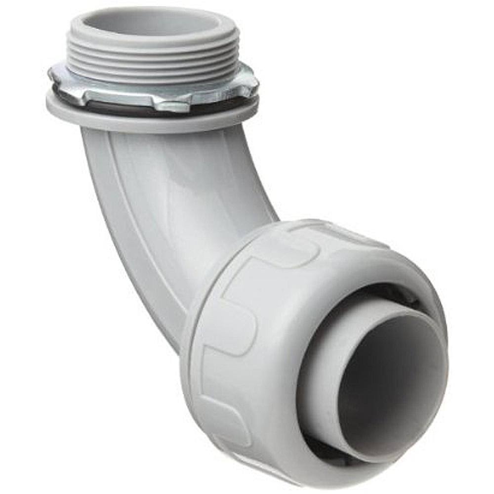 100-Pack 1 in. Dia Non Metallic Liquid Tight PVC Conduit 90-Degree Angle Fitting Connector H7592