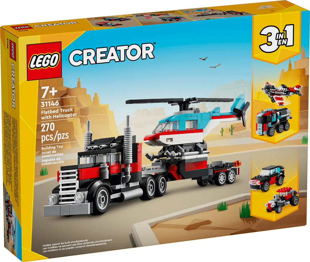 Flatbed Truck with Helicopter Toy Q8607