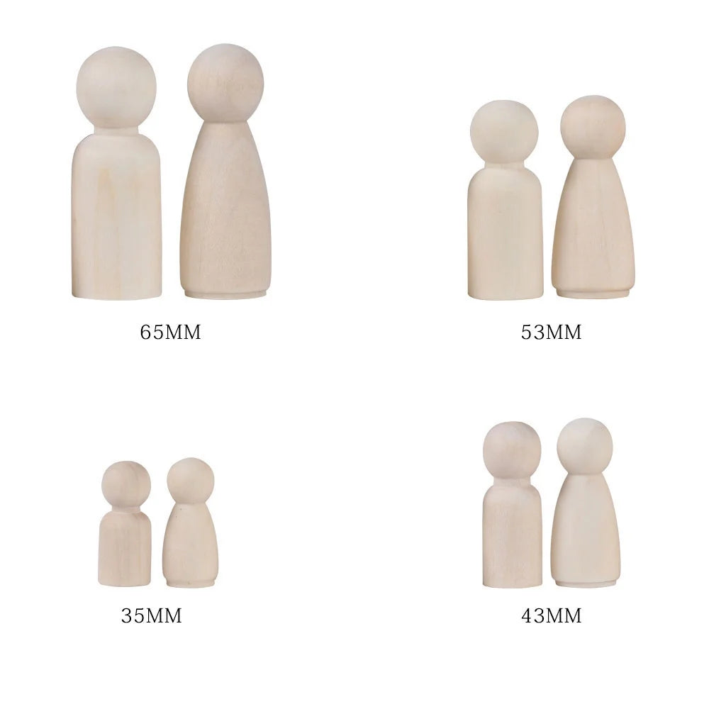 8 Wood Peg Dolls Wooden Figure Toy N343
