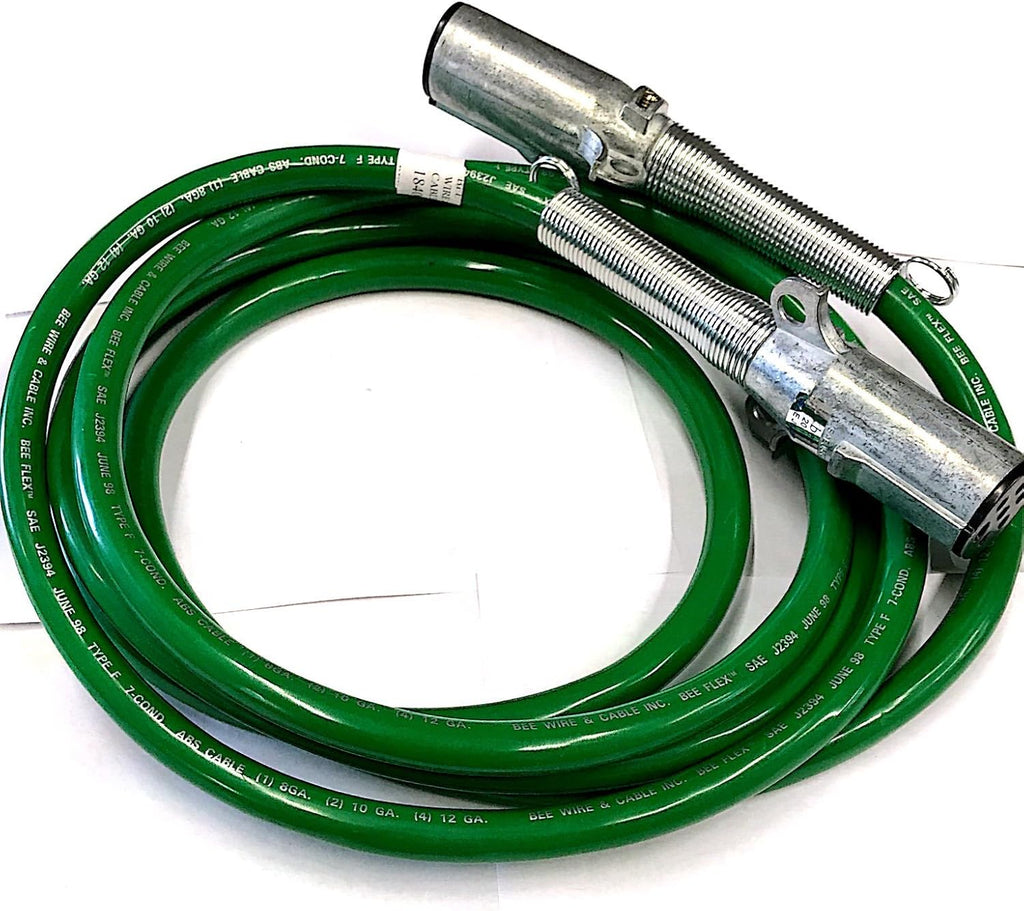 12 FT 7 Way Plug ABS Straight Cable Assembly Green Pack of 2 S944