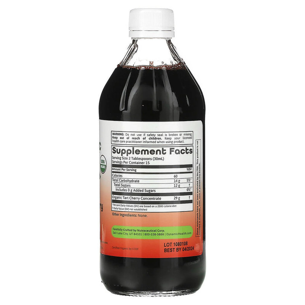 Organic Tart Cherry Juice Concentrate Unsweetened 16 fl oz Pack of 4 U6966