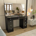 Black Painted Vanity Table with Crystal Knobs S32098
