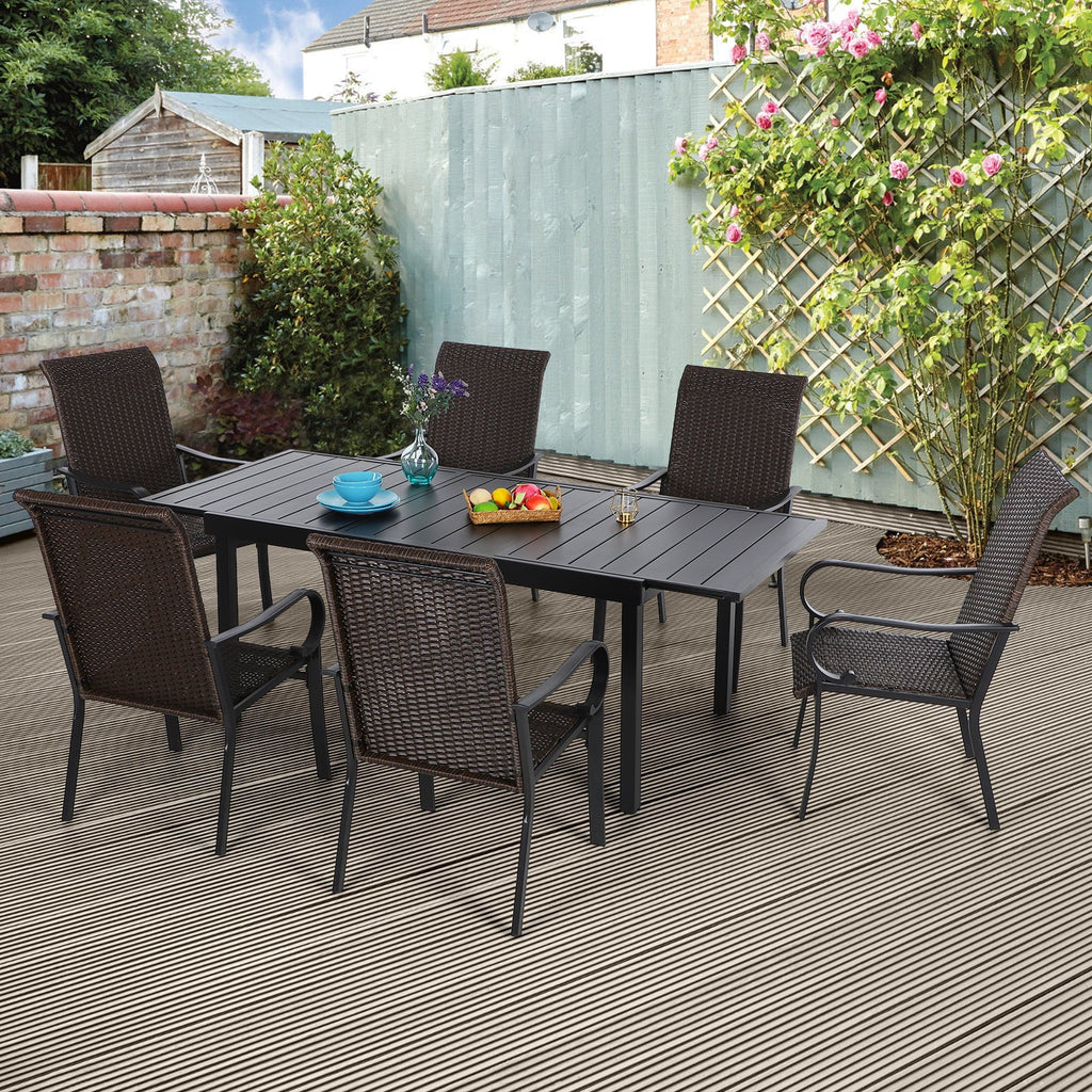 7 Pieces Wicker Rattan Patio Dining Set J1084