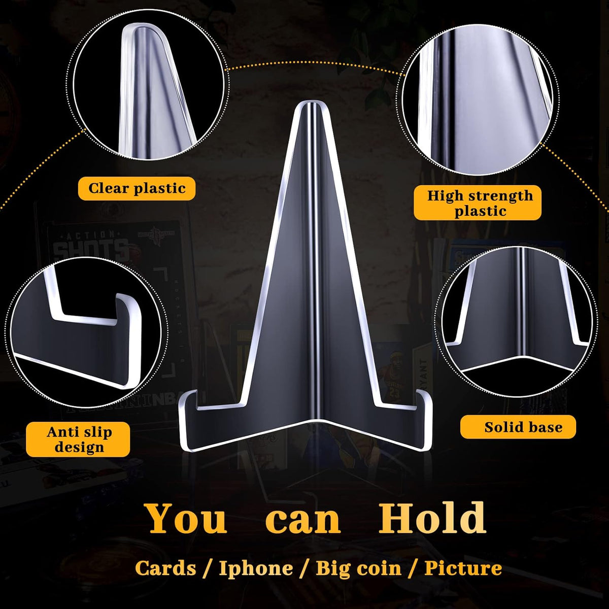20 Pieces Magnetic Card Holders with 10 Packs Clear Acrylic Stands 35 Pt Clear Trading Cards Cases Protectors R623