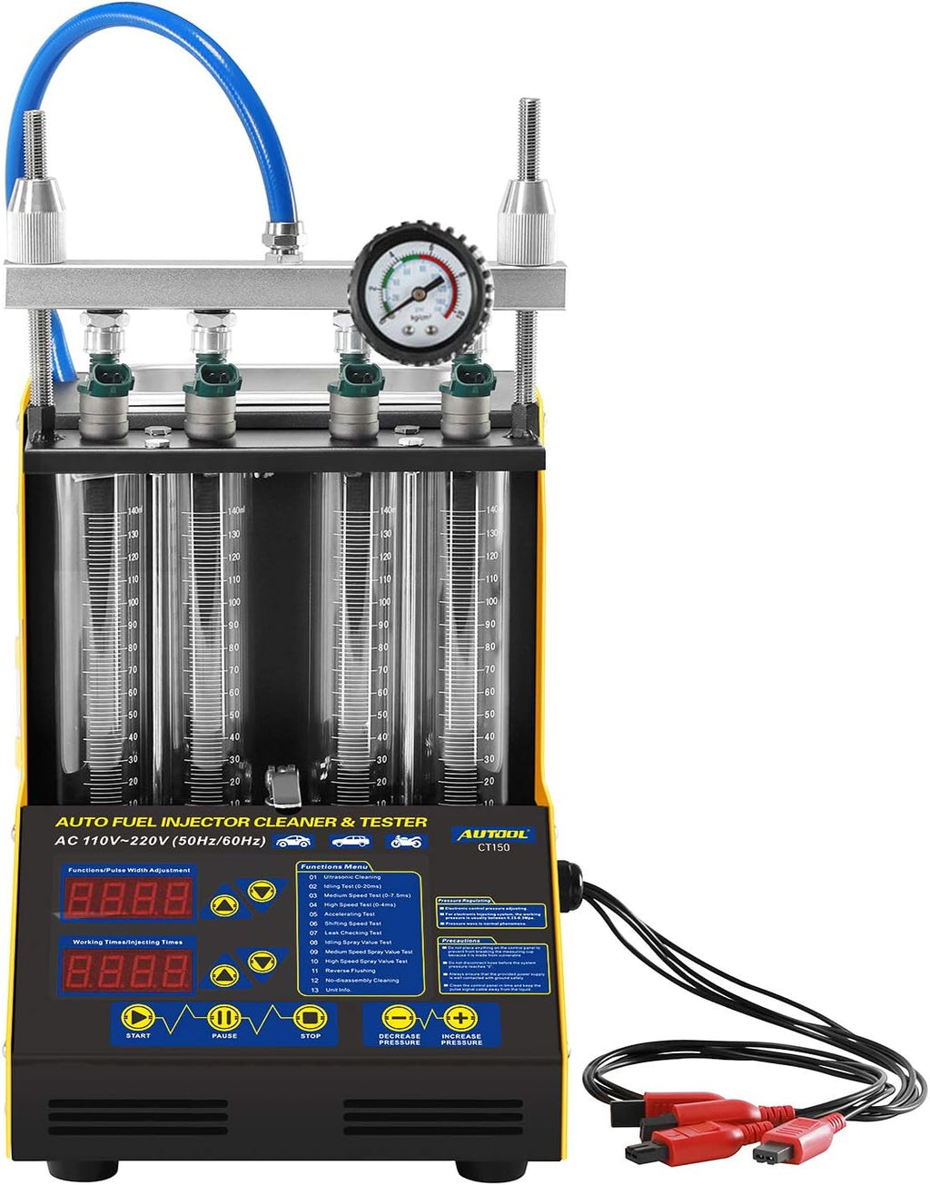 Car Motorcycle Petrol Fuel Injector Cleaner Ultrasonic Cleaner and Injection Tester D36308