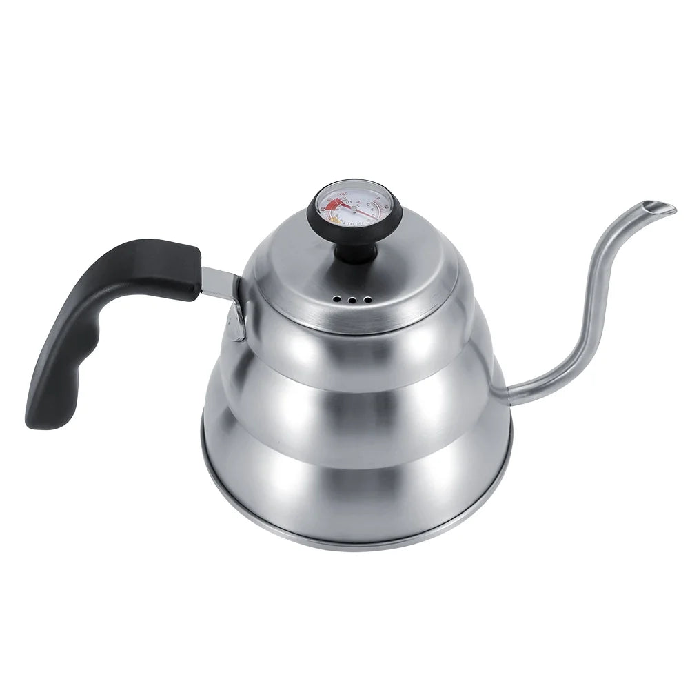 Stainless Steel Tea Pot with Gooseneck and Built-in Thermometer (1L) W3945