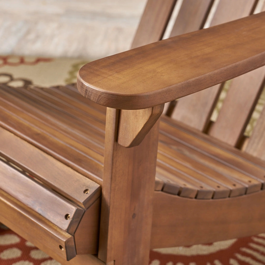 Dark Brown Acacia Wood Adirondack Rocking Chair H204
