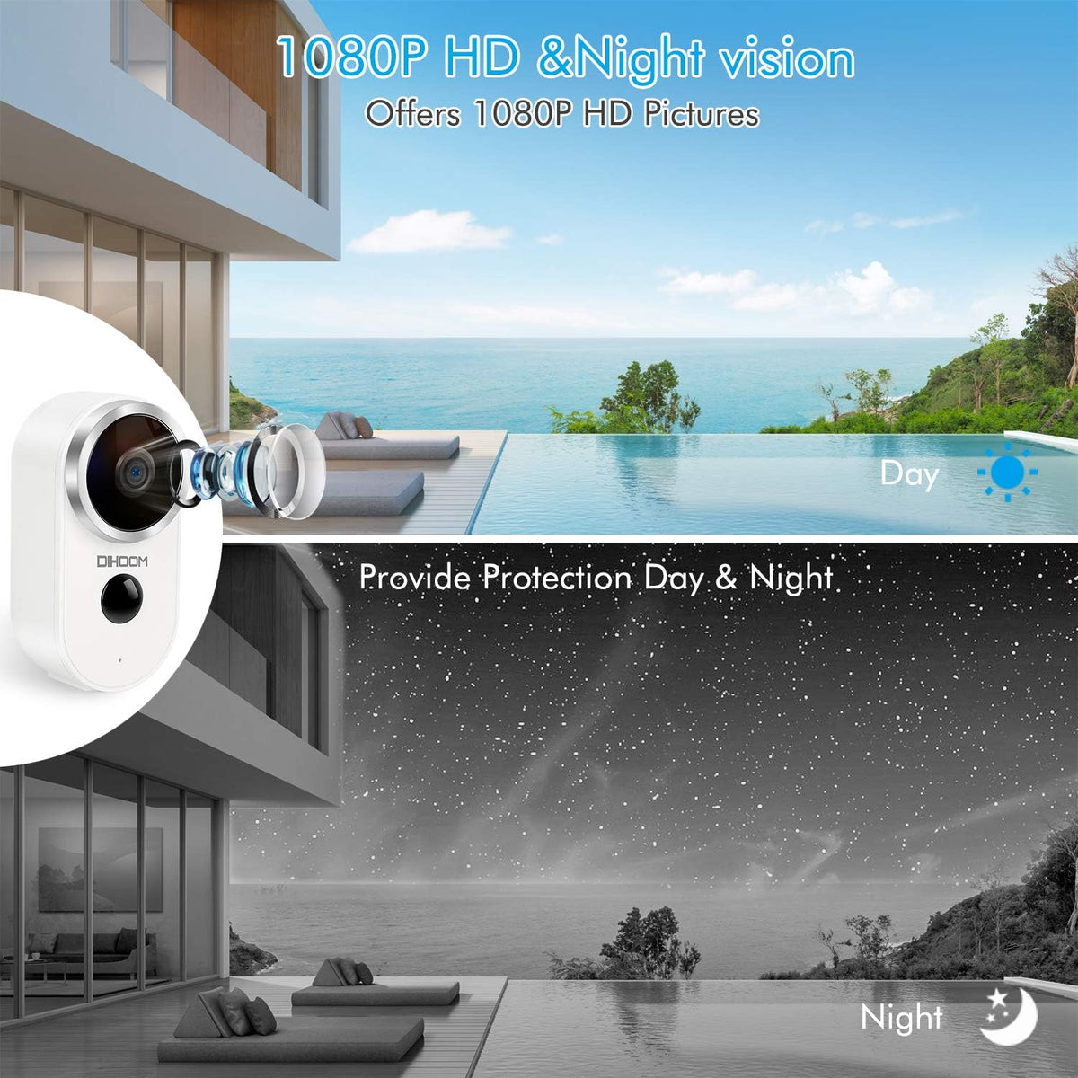 Outdoor Solar Security Camera Wireless 1080P Rechargeable Battery Powered WiFi Camera 2 Way Audio HD Video Wirefree IP Camera Motion Alarm Home Surveillance Camera System L537127