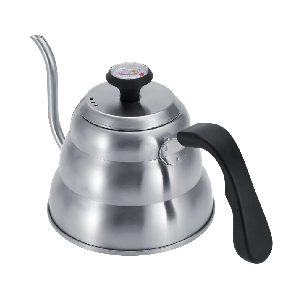 Stainless Steel Tea Pot with Gooseneck and Built-in Thermometer (1L) W3945
