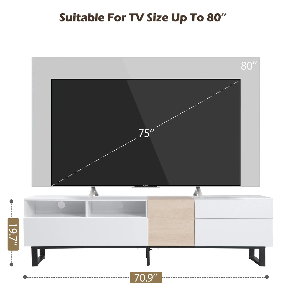 Modern TV Stand with Double Storage Space O51761