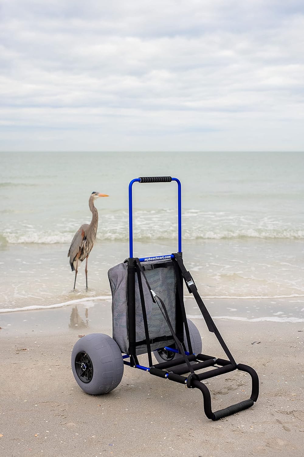 Aluminum Foldable Beach Cart Trolley 12 INCH Big Wheels Balloon Tires A13175