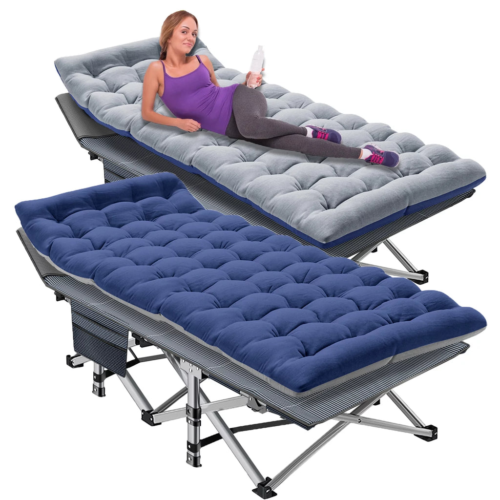 Folding Camping Cot with Cotton Pad & Carry Bag Z9547