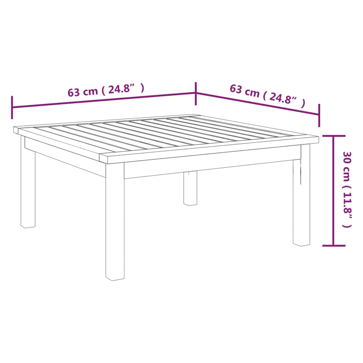 Acacia Wood Patio Lounge Table X923