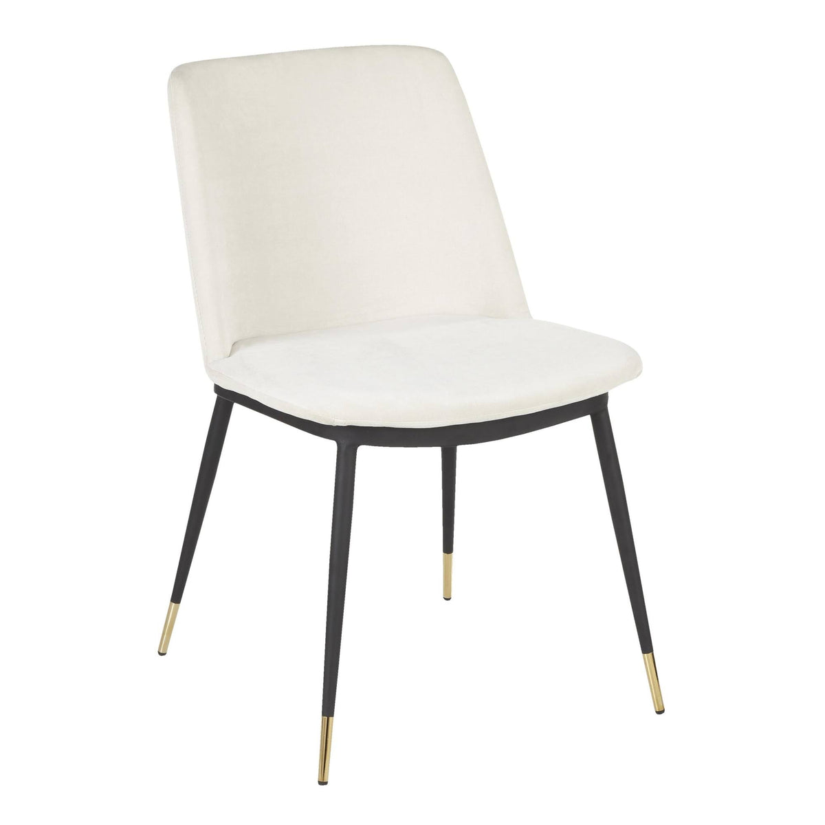 Black Metal Legs Cream Fabric Contemporary Chair O84197