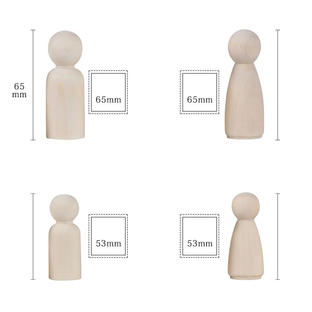 8 Wood Peg Dolls Wooden Figure Toy N343
