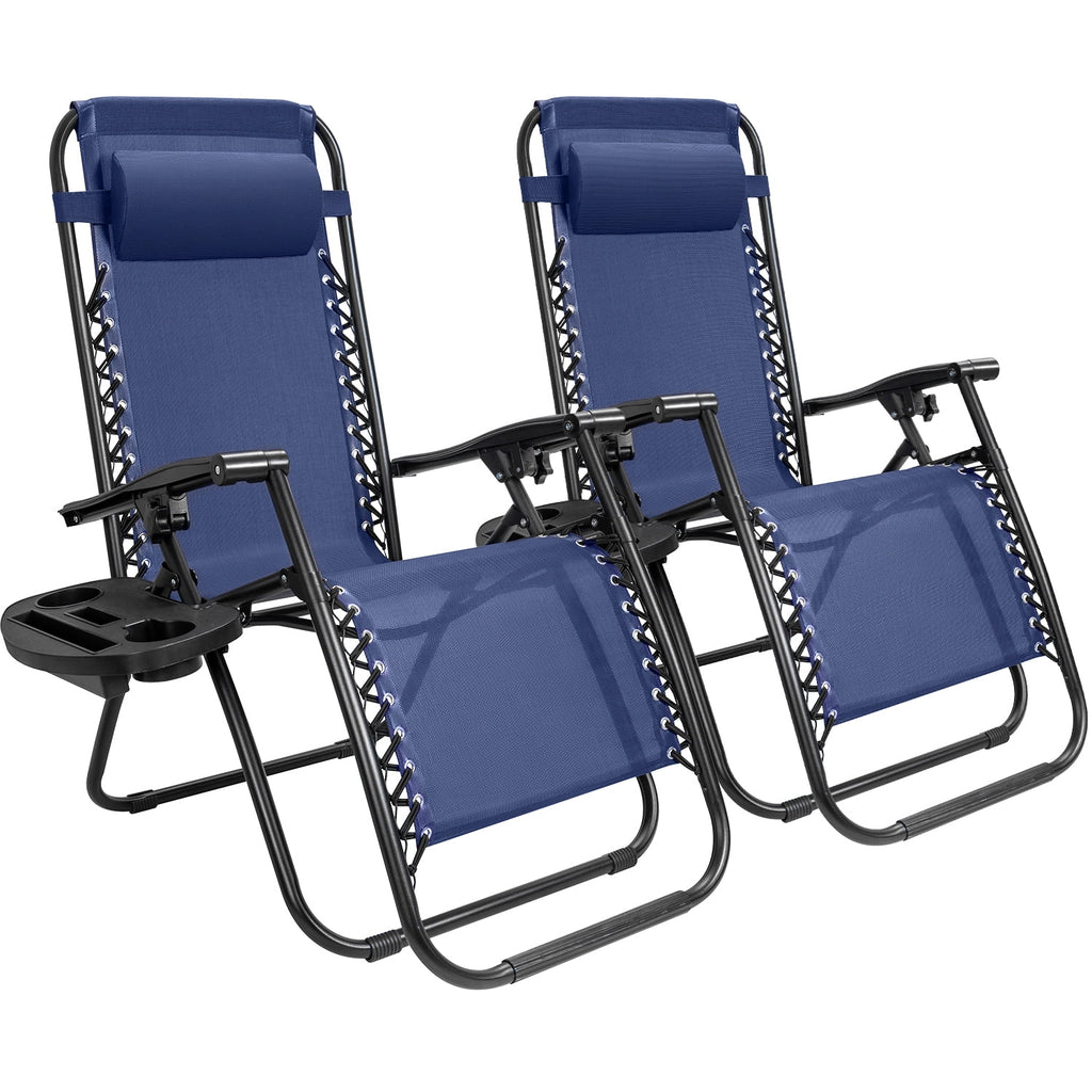 Blue Zero Gravity Reclining Lounge Chair Set of 2 K690633