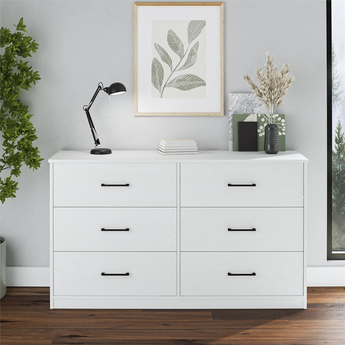 Black 6 Drawer Dresser V53327