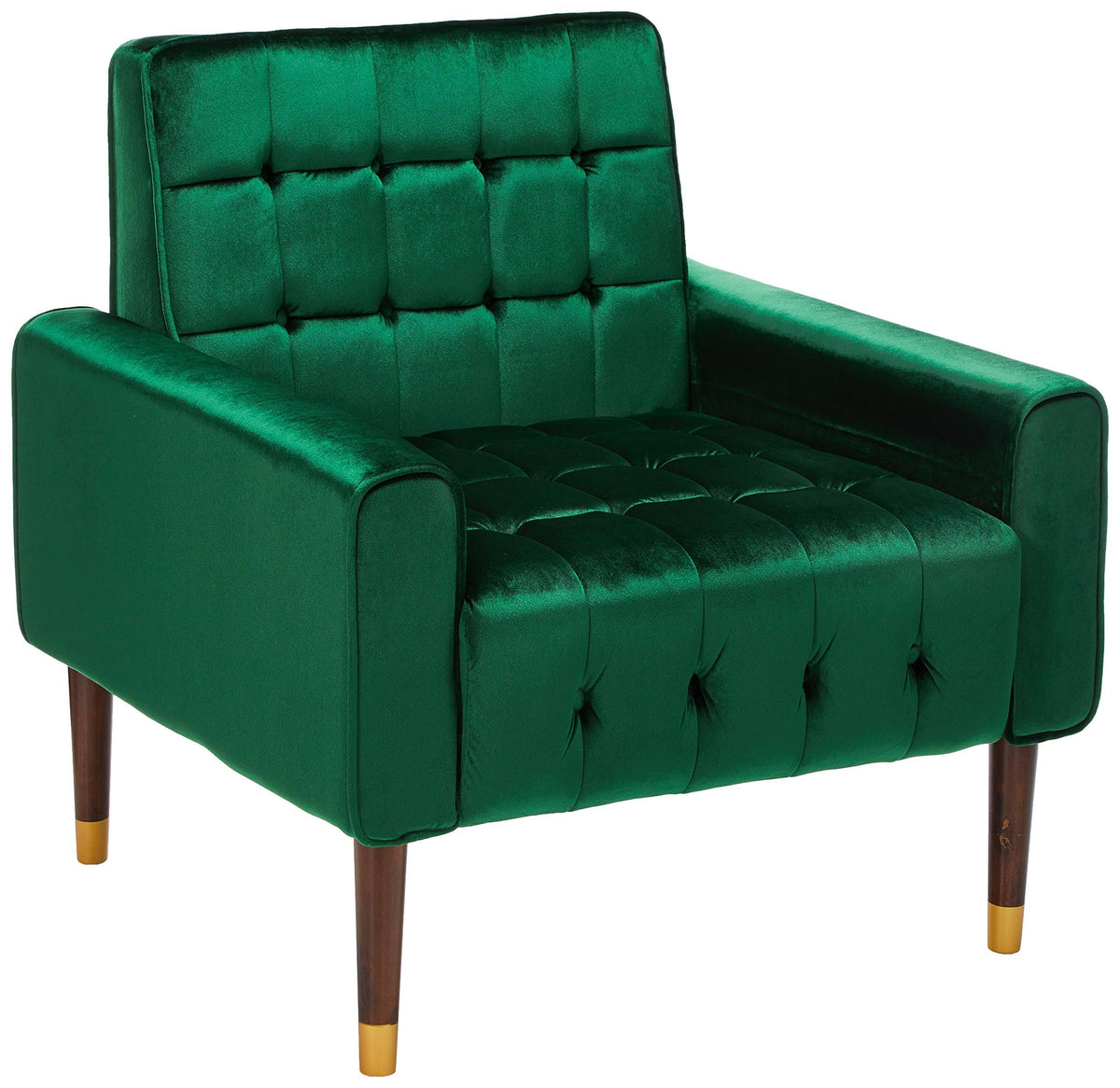 Emerald Velvet Button-Tufted Armchair L4792