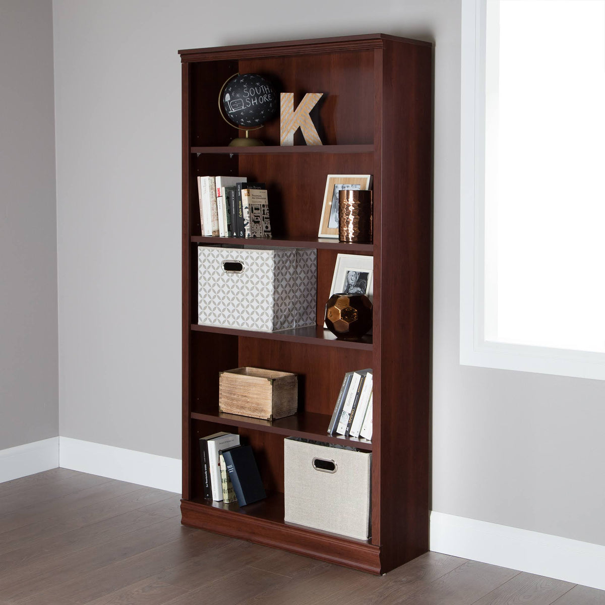 5 Shelf Bookcase Royal Cherry K32482