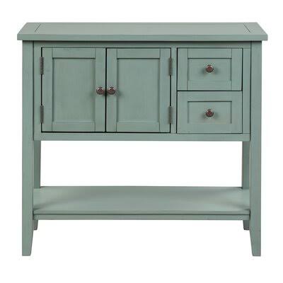 White Console Table with 2 Drawers, 1 Cabinet and 1 Shelf N50694