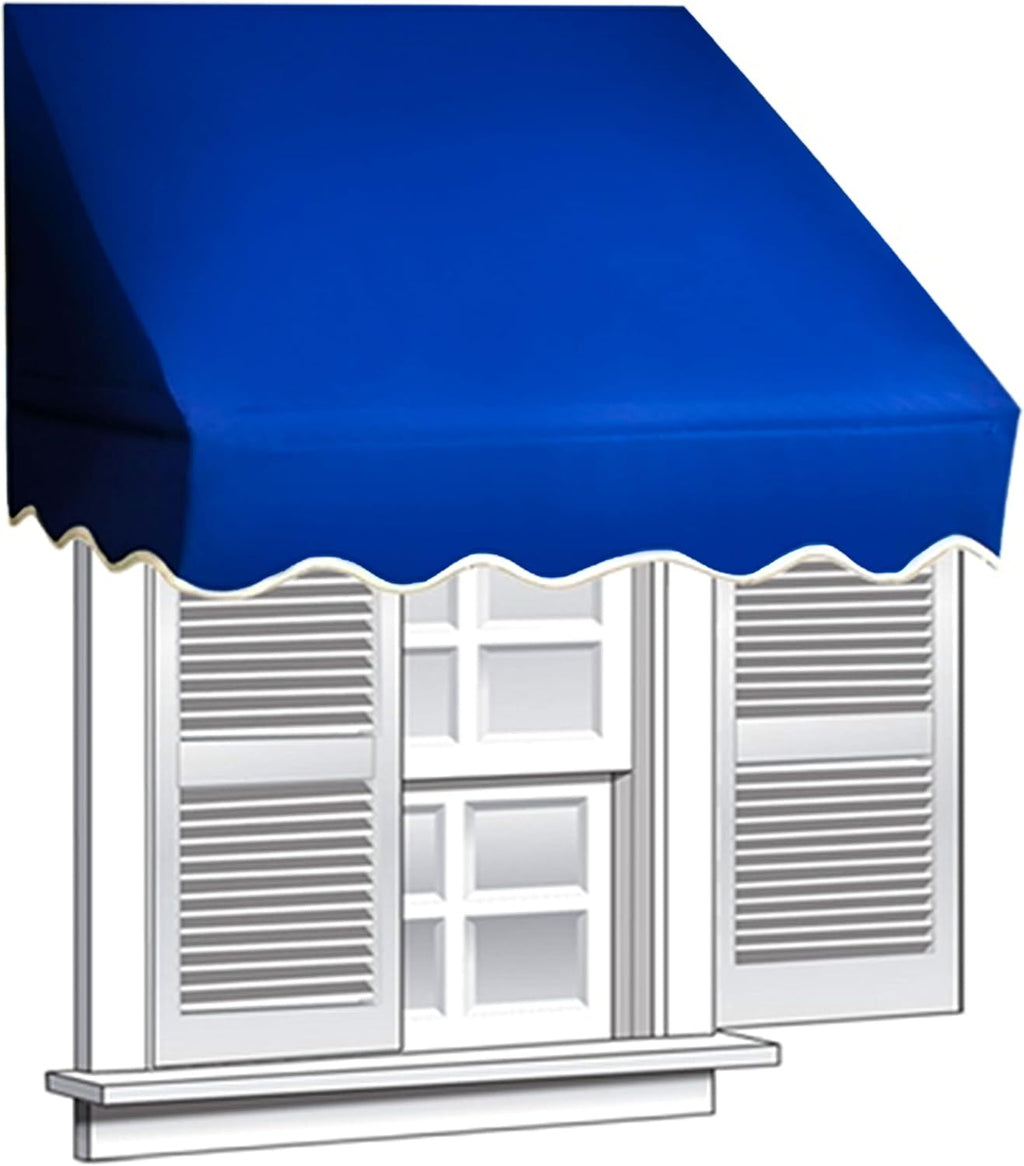 Retractable Door Or Window Awning, 4 x 2 Feet, Dark Blue, Pack of 2 Q434