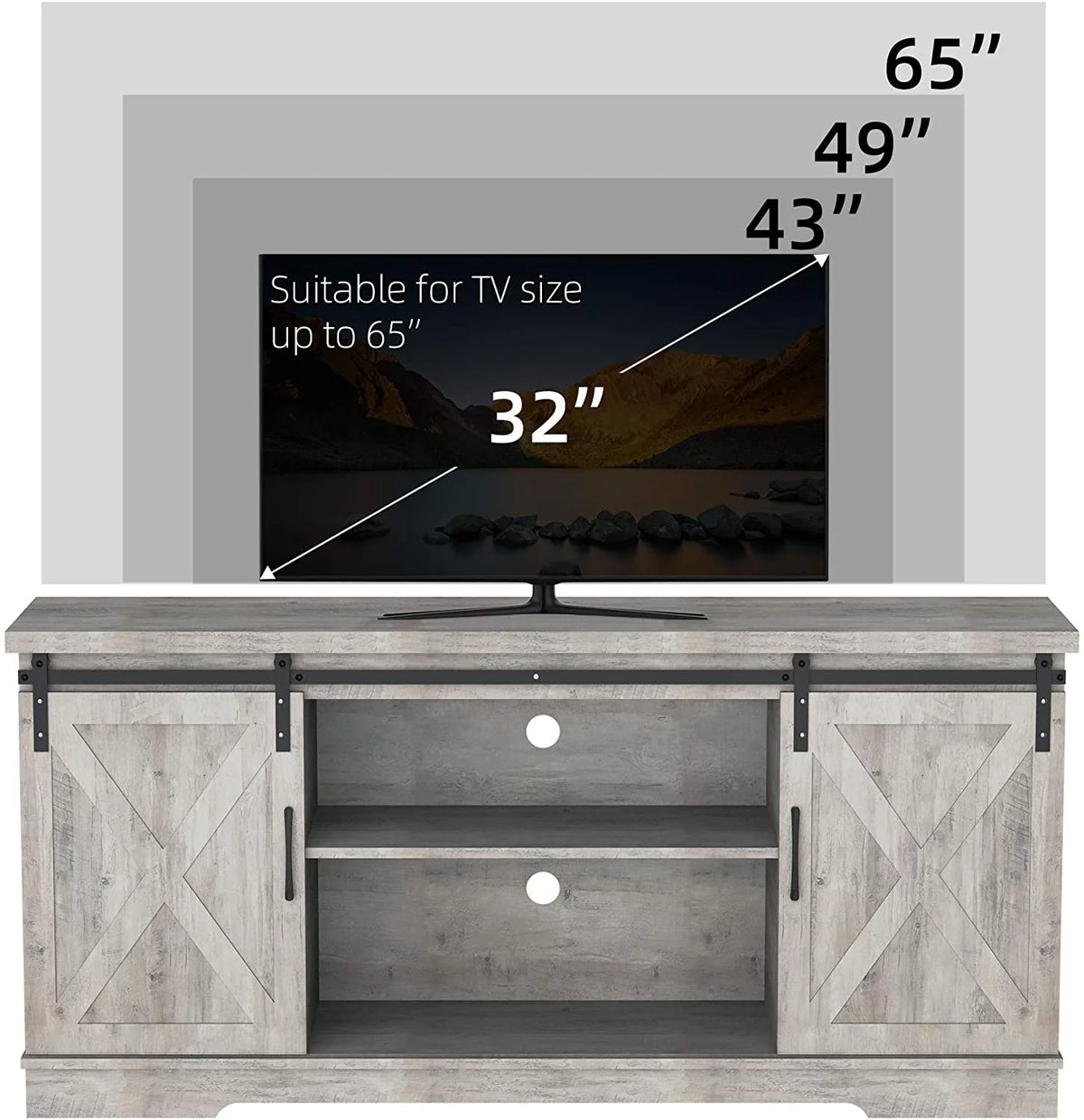 59" Sliding Barn Door TV Stand X325