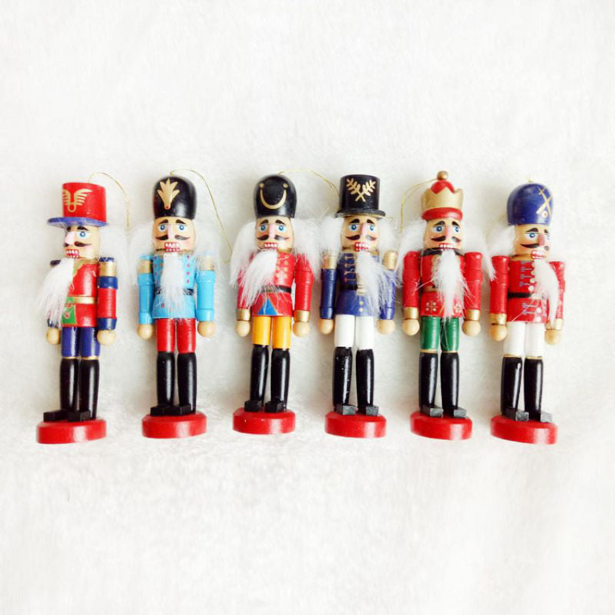 Wooden Nutcracker Puppet Doll Toys, 6 Pieces V197