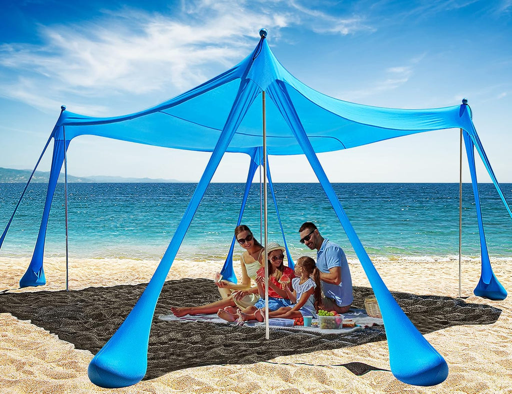 Green 10x10ft UPF50+ Beach Tent Canopy Sun Shelter with 8 Sand Bags K4180