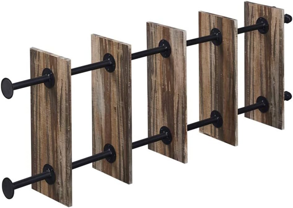 Rustic Industrial 5-Shelf Ladder Bookcase W300531