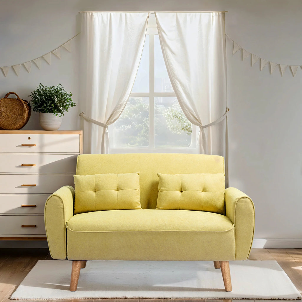 Dark Grey Fabric Upholstered 2-Seat Sofa C102