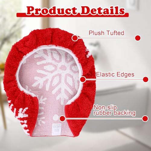 Red White Snowflake Toilet Seat Cover X209959