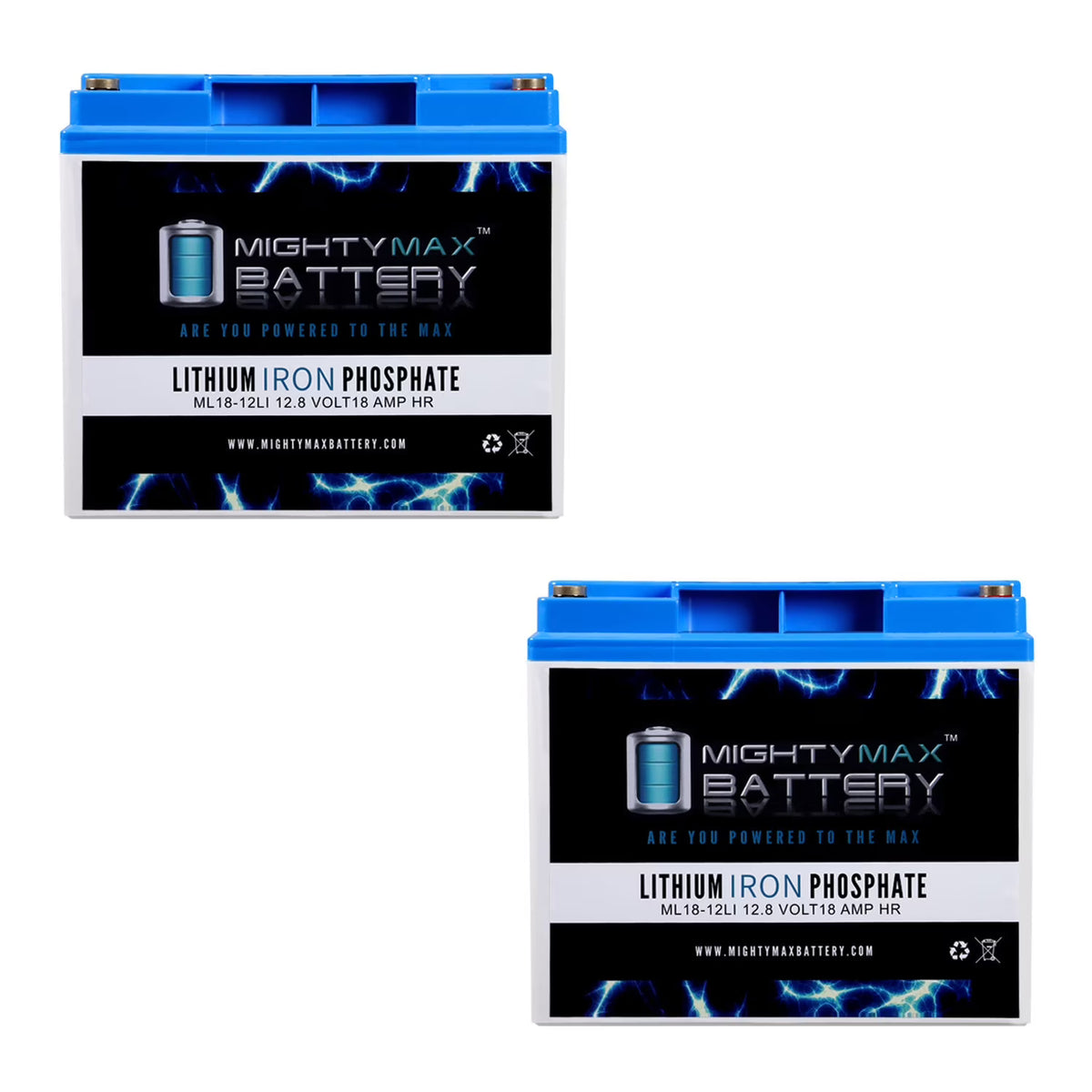 12V 18AH Lithium Replacement Battery 2 Pack J5923