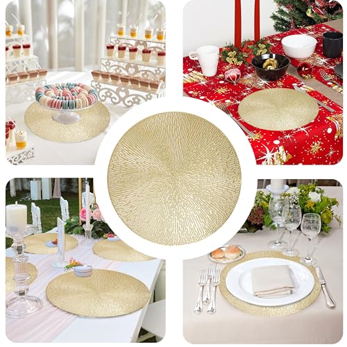 Round Gold Vinyl Placemats Set of 12 U2107